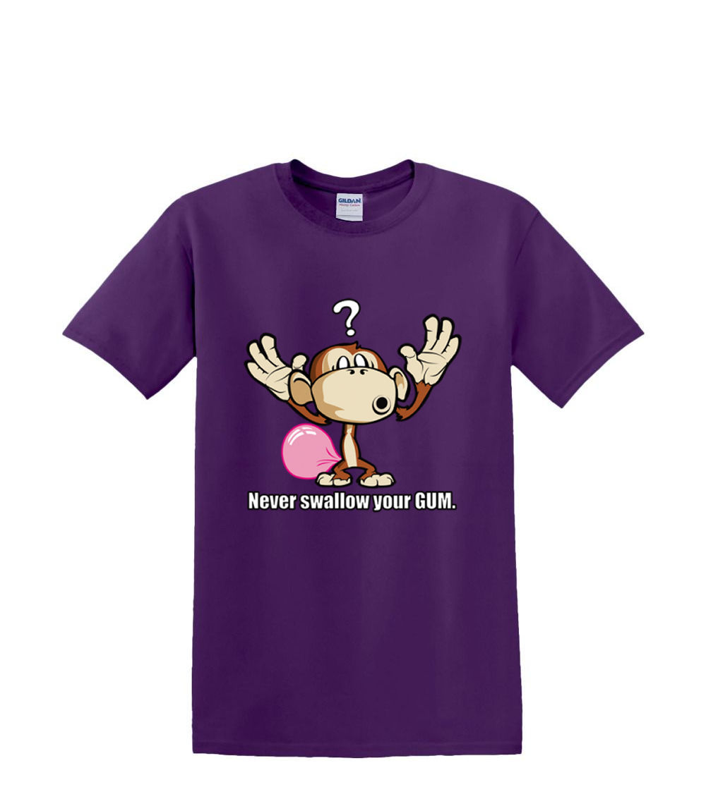 T-Shirt S to 2xl 3xl - NEVER SWALLOW your gun monkey - food fart Fun Humor Adult - Picture 27 of 72