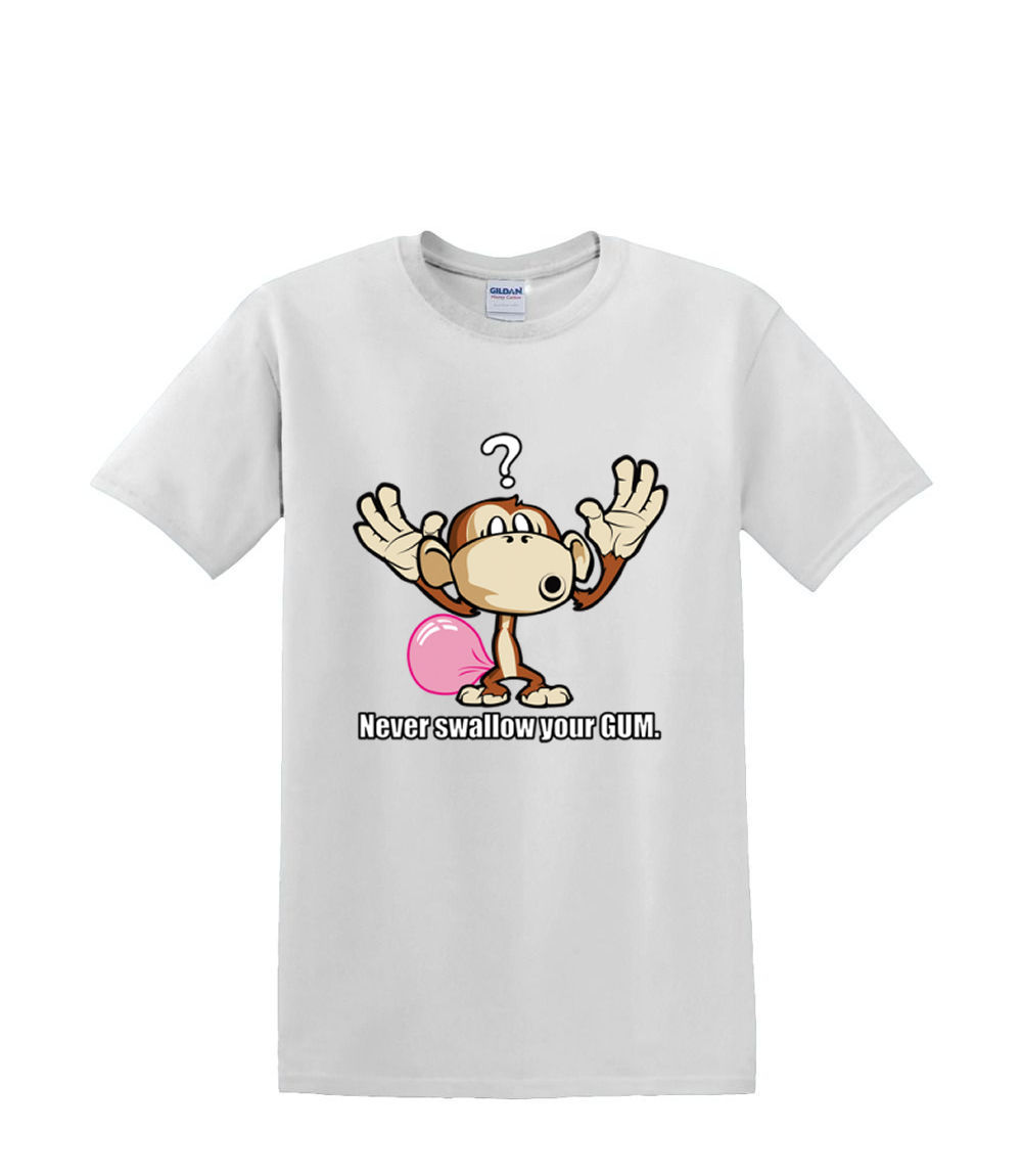 T-Shirt S to 2xl 3xl - NEVER SWALLOW your gun monkey - food fart Fun Humor Adult - Picture 44 of 72