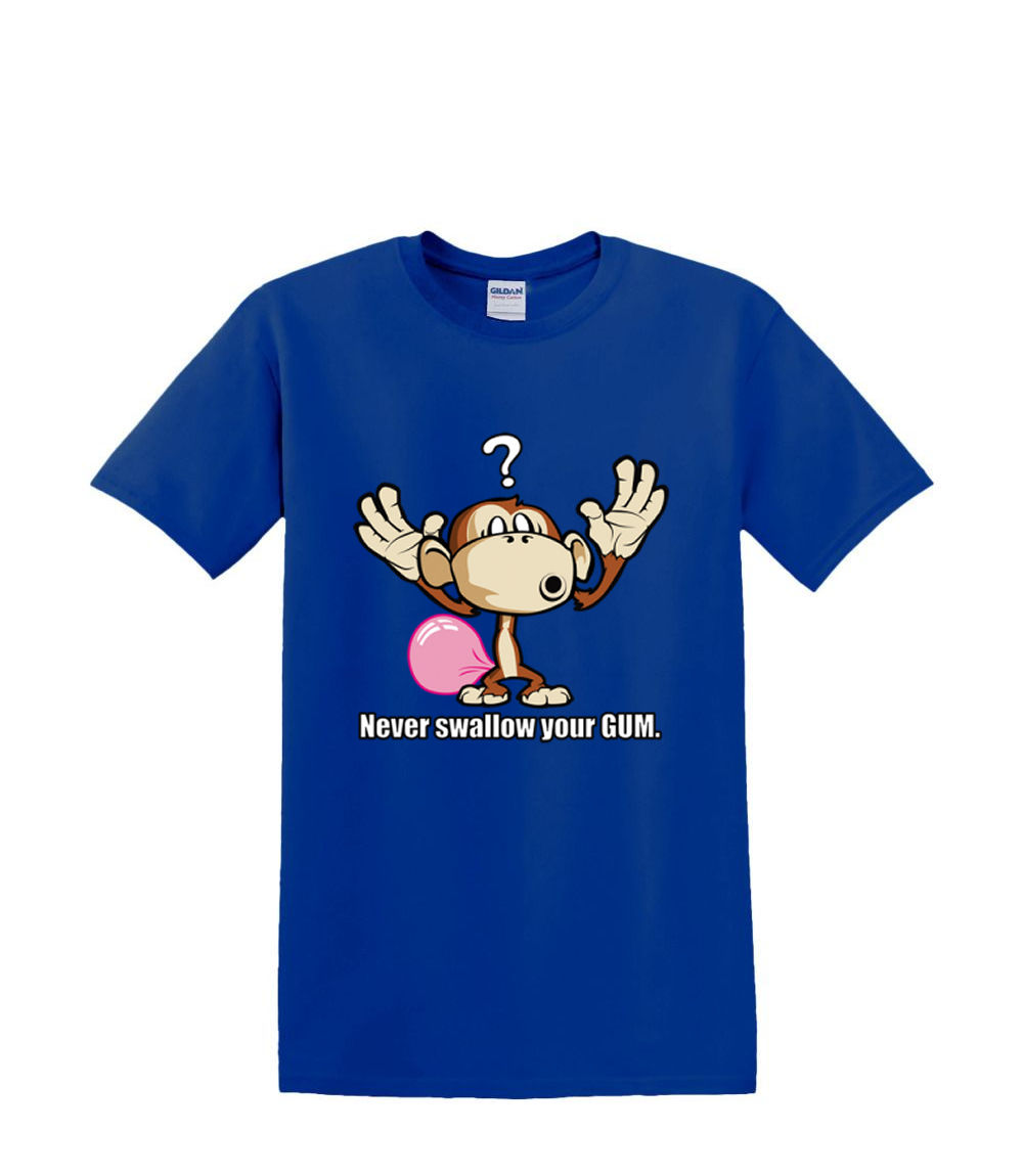 T-Shirt S to 2xl 3xl - NEVER SWALLOW your gun monkey - food fart Fun Humor Adult - Picture 31 of 72