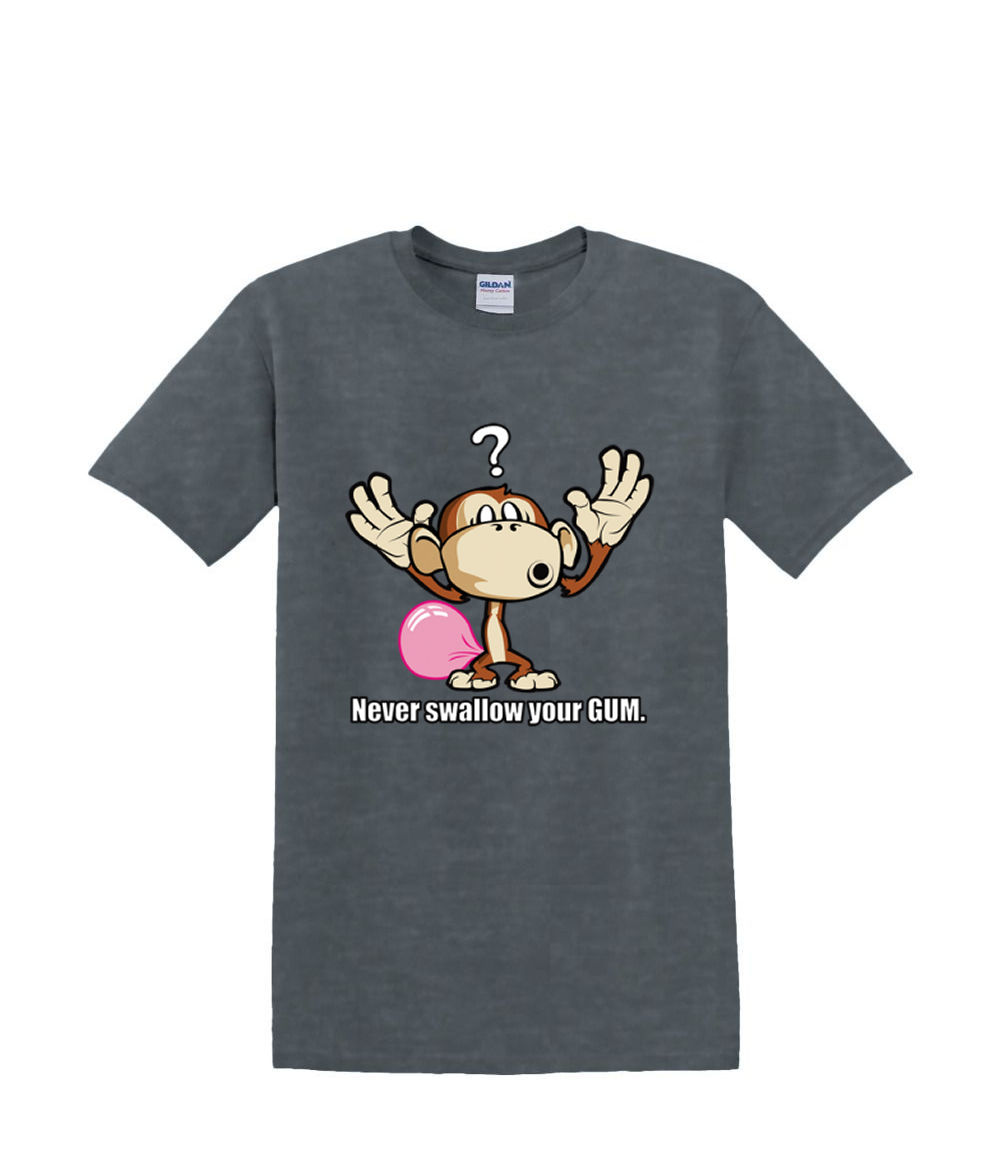 T-Shirt S to 2xl 3xl - NEVER SWALLOW your gun monkey - food fart Fun Humor Adult - Picture 58 of 72