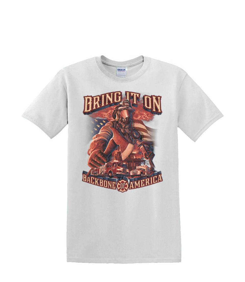 Camiseta S a 2XL 3XL - COLUMNA VERTEBRAL de AMERICA BOMBERO profesional fuego exterior - Imagen 47 de 72