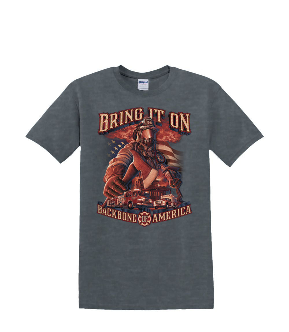 Camiseta S a 2XL 3XL - COLUMNA VERTEBRAL de AMERICA BOMBERO profesional fuego exterior - Imagen 60 de 72