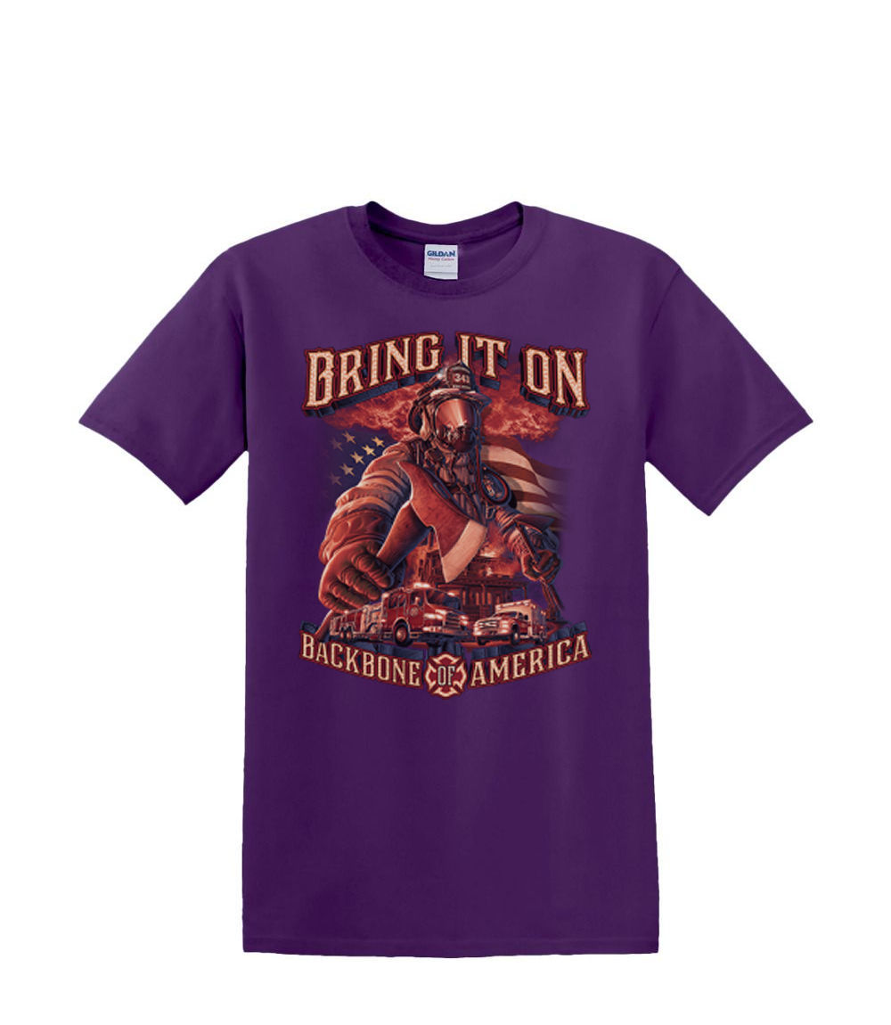 Camiseta S a 2XL 3XL - COLUMNA VERTEBRAL de AMERICA BOMBERO profesional fuego exterior - Imagen 30 de 72