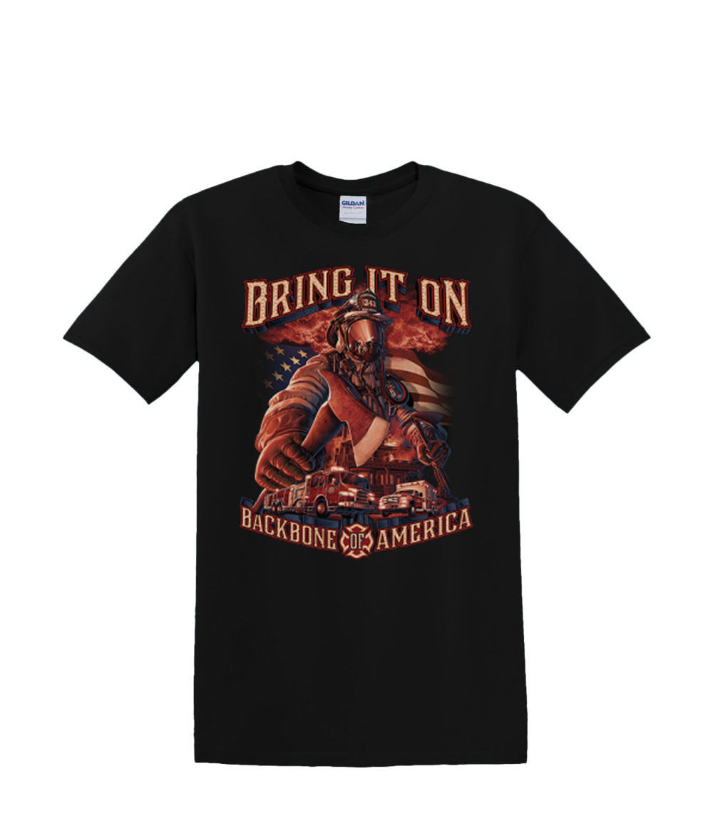 Camiseta S a 2XL 3XL - COLUMNA VERTEBRAL de AMERICA BOMBERO profesional fuego exterior - Imagen 15 de 72