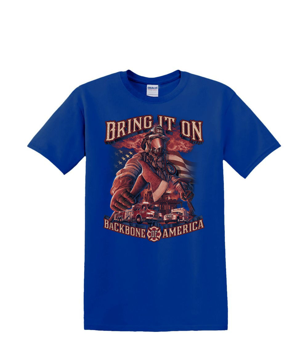 Camiseta S a 2XL 3XL - COLUMNA VERTEBRAL de AMERICA BOMBERO profesional fuego exterior - Imagen 32 de 72