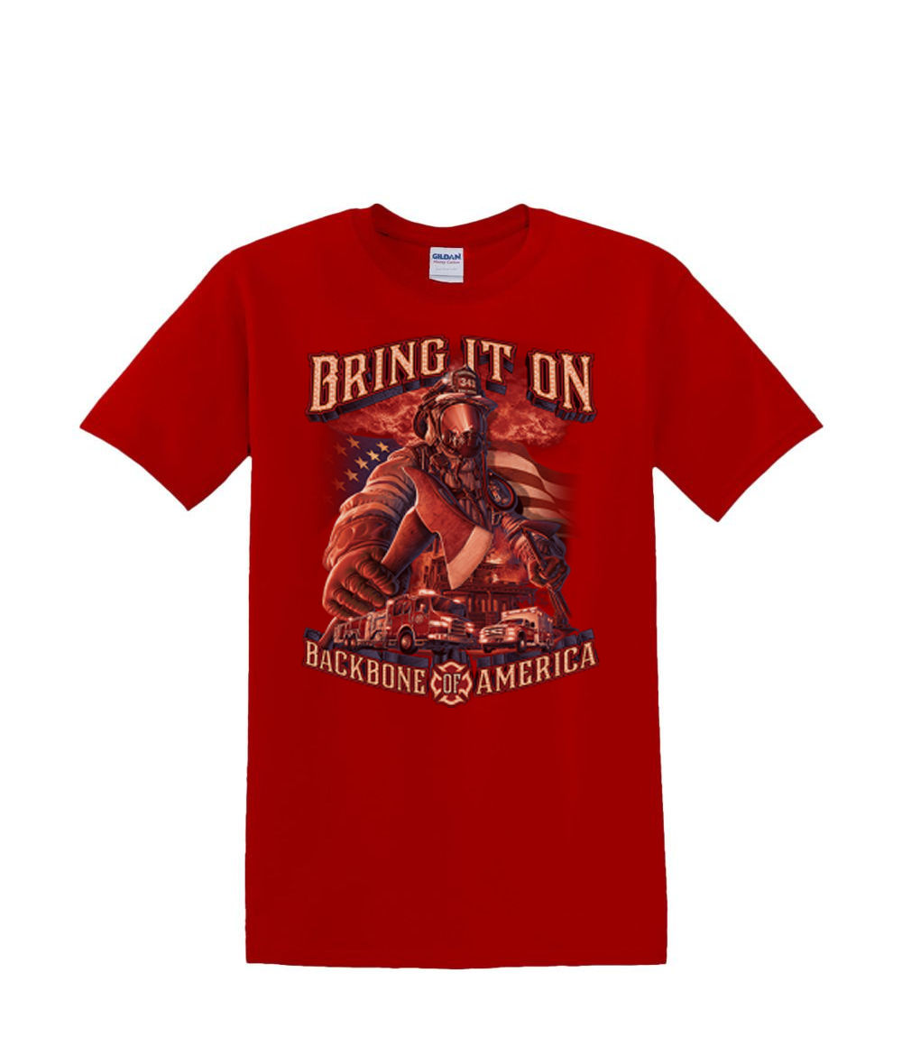 Camiseta S a 2XL 3XL - COLUMNA VERTEBRAL de AMERICA BOMBERO profesional fuego exterior - Imagen 37 de 72