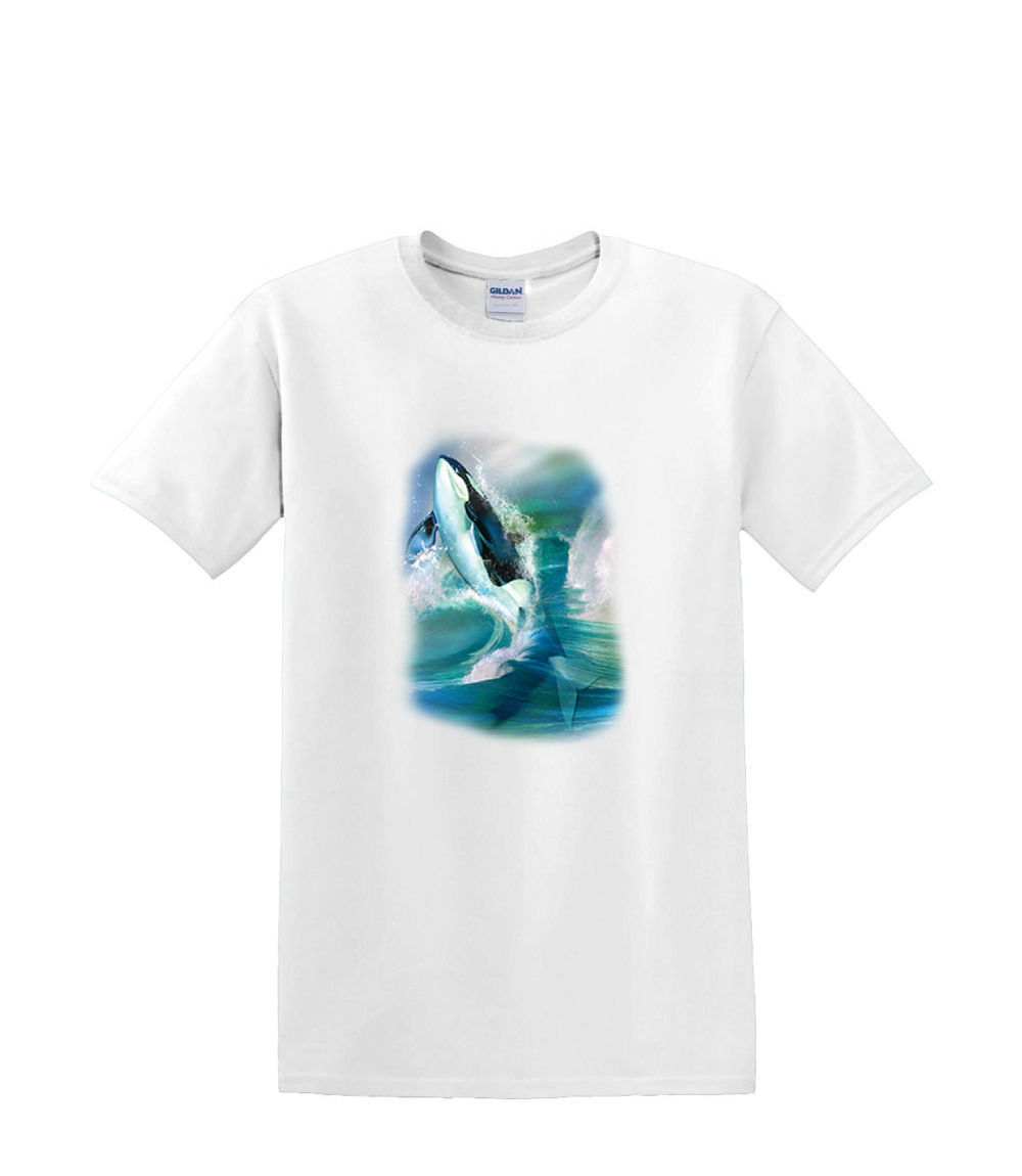 T-Shirt S to 2XL 3XL - ORCA BREAK THROUGH - WHALE MARINE NATURE Adult - Picture 9 of 36
