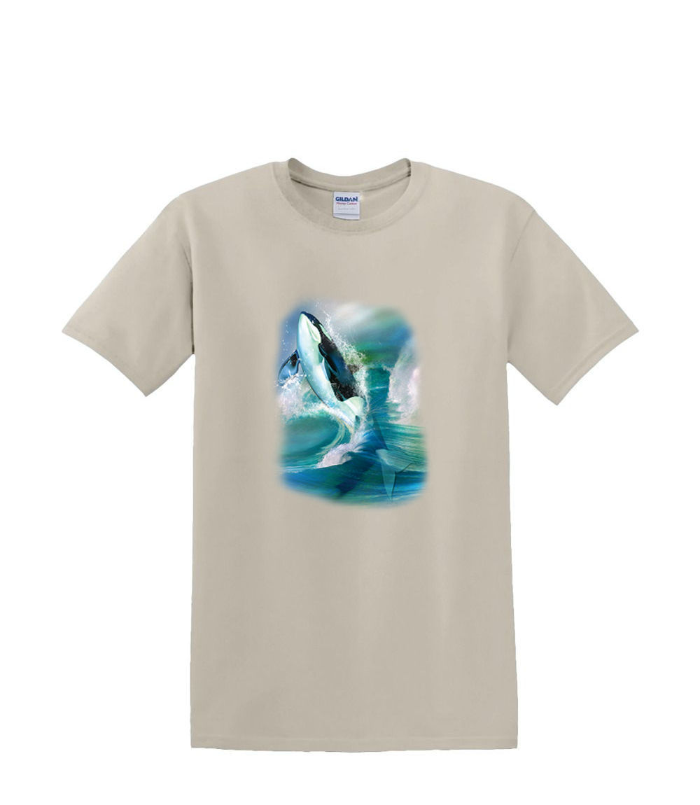 T-Shirt S to 2XL 3XL - ORCA BREAK THROUGH - WHALE MARINE NATURE Adult - Picture 22 of 36