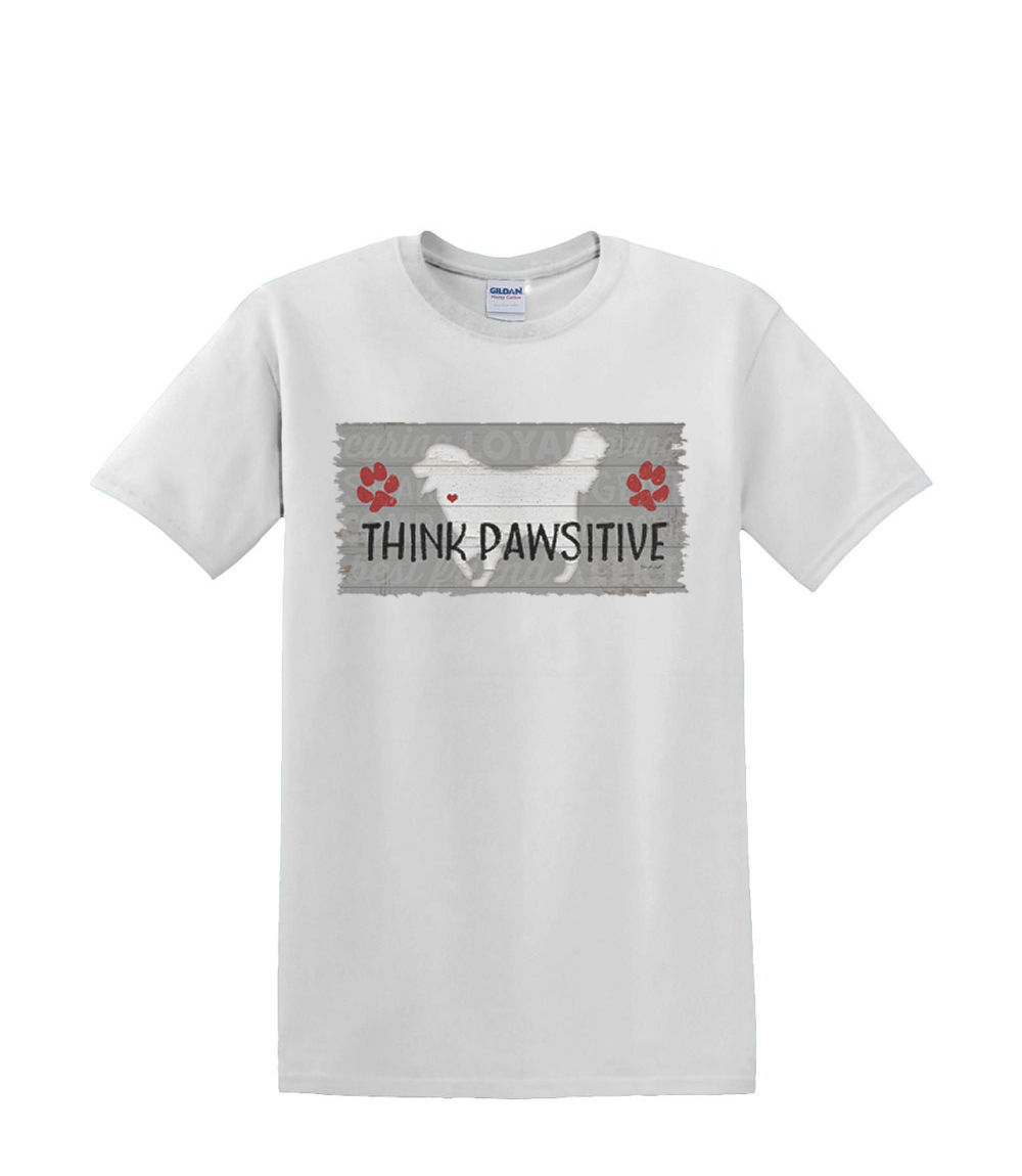 T-Shirt S to 2XL 3XL - THINK PAWSITIVE dog puppy animal fun adult - Picture 47 of 72
