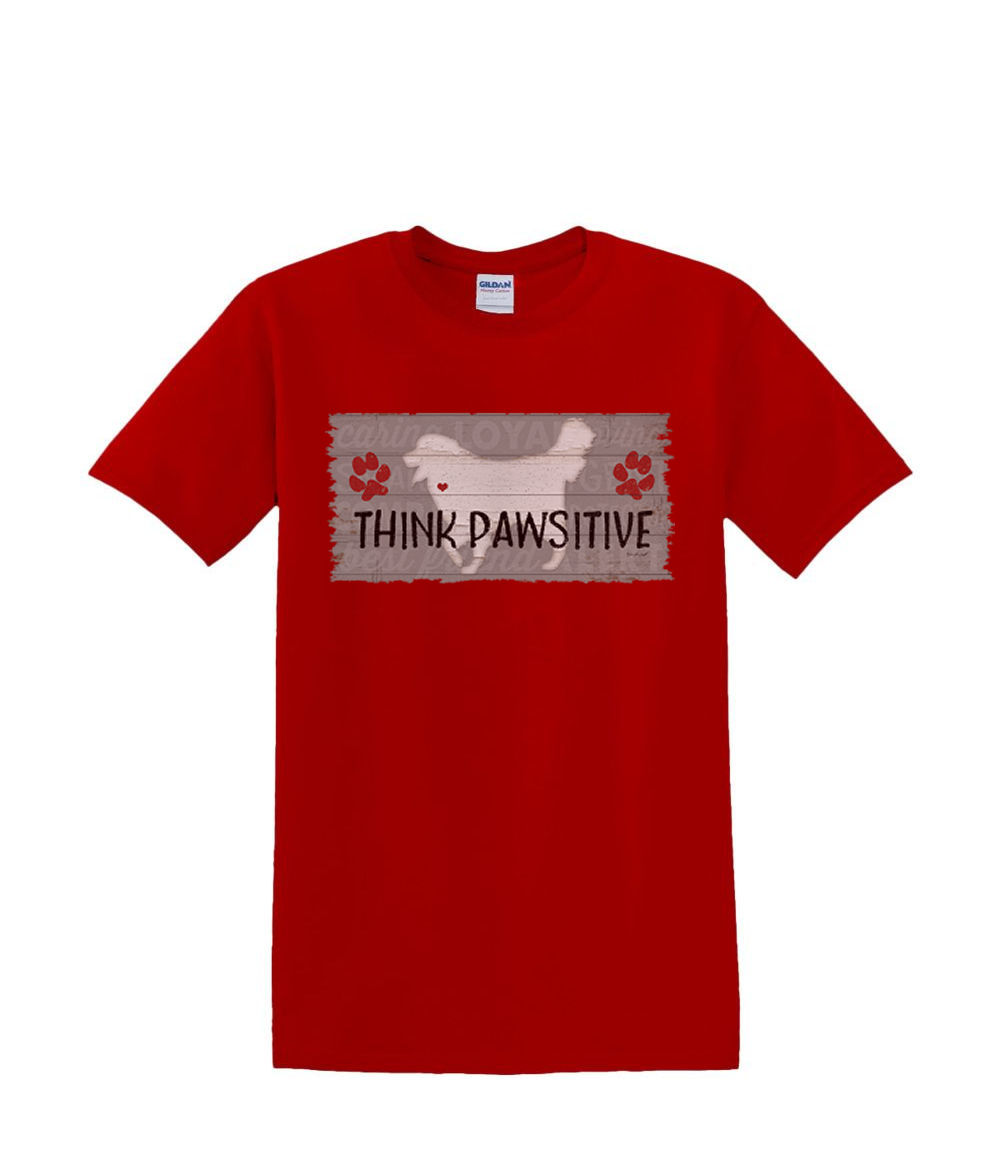 T-Shirt S to 2XL 3XL - THINK PAWSITIVE dog puppy animal fun adult - Picture 41 of 72