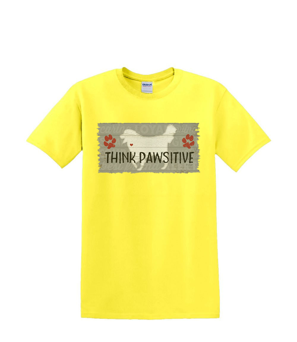 T-Shirt S to 2XL 3XL - THINK PAWSITIVE dog puppy animal fun adult - Picture 50 of 72