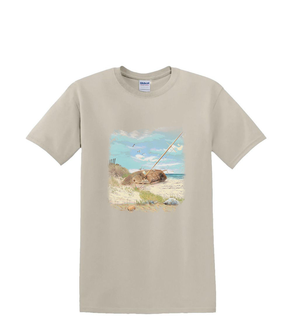 T-shirt small to 3xL - BEACHED SAILBOAT nautical boat yacht - adult - Picture 23 of 36