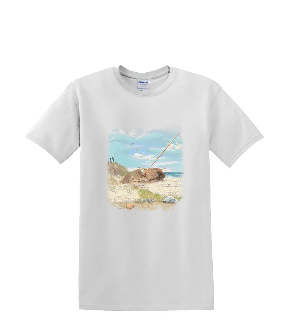 T-shirt small to 3xL - BEACHED SAILBOAT nautical boat yacht - adult - Picture 30 of 36