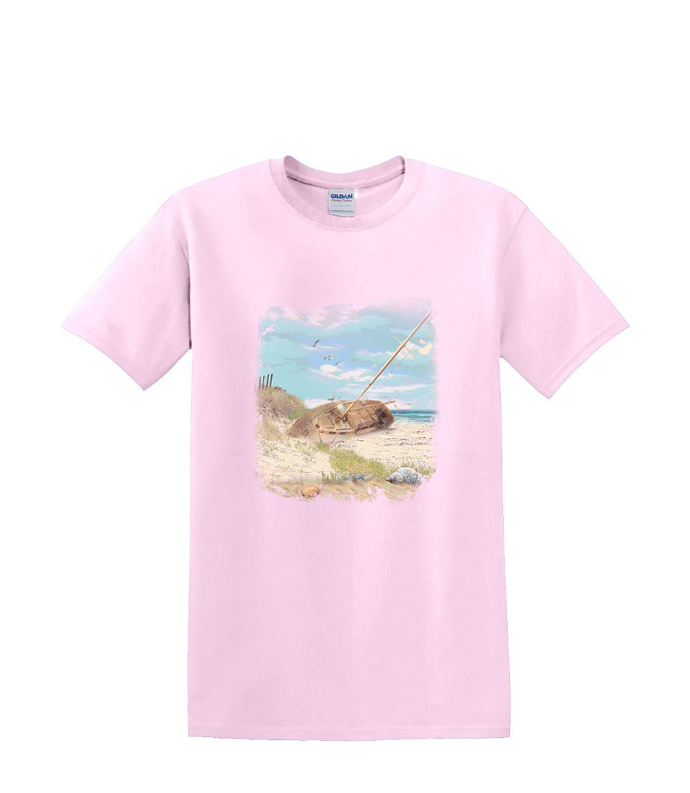 T-shirt small to 3xL - BEACHED SAILBOAT nautical boat yacht - adult - Picture 31 of 36