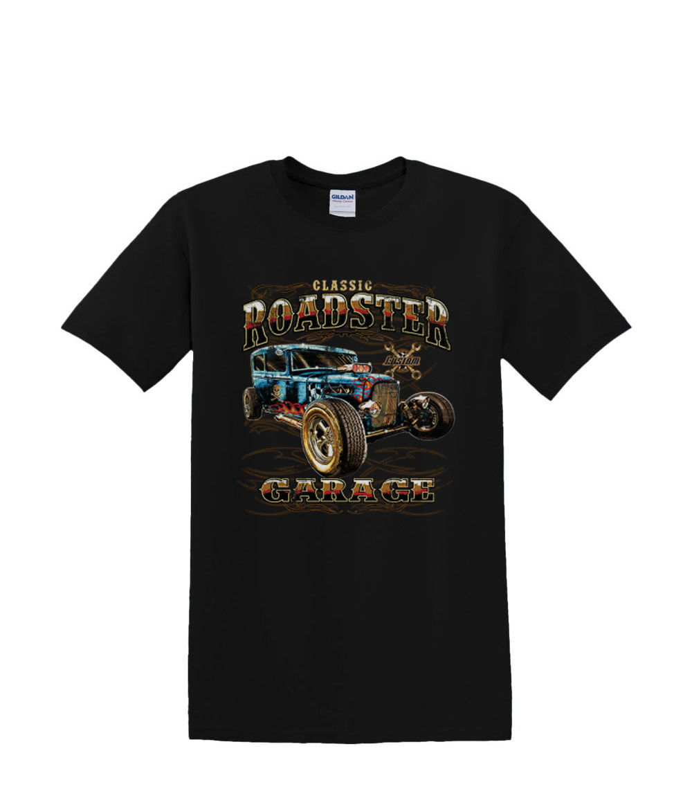 T-Shirt S to 2XL 3XL - classic AMERICAN roadster hotrod GARAGE coupe car adult - Picture 13 of 72