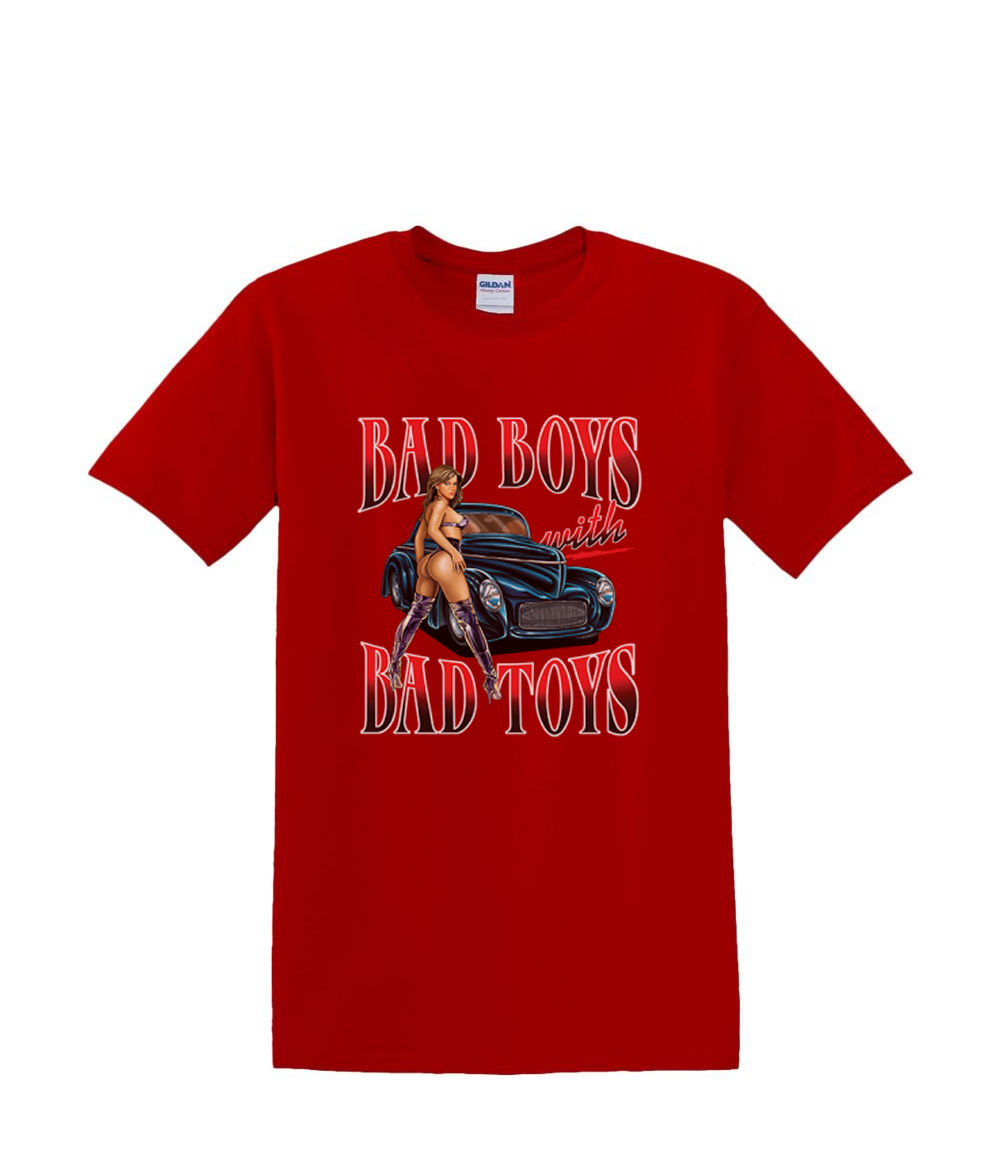 t-Shirt S to 2XL 3XL - BAD BOYS bad toys hotrod sled pinup fun adult - Picture 42 of 72
