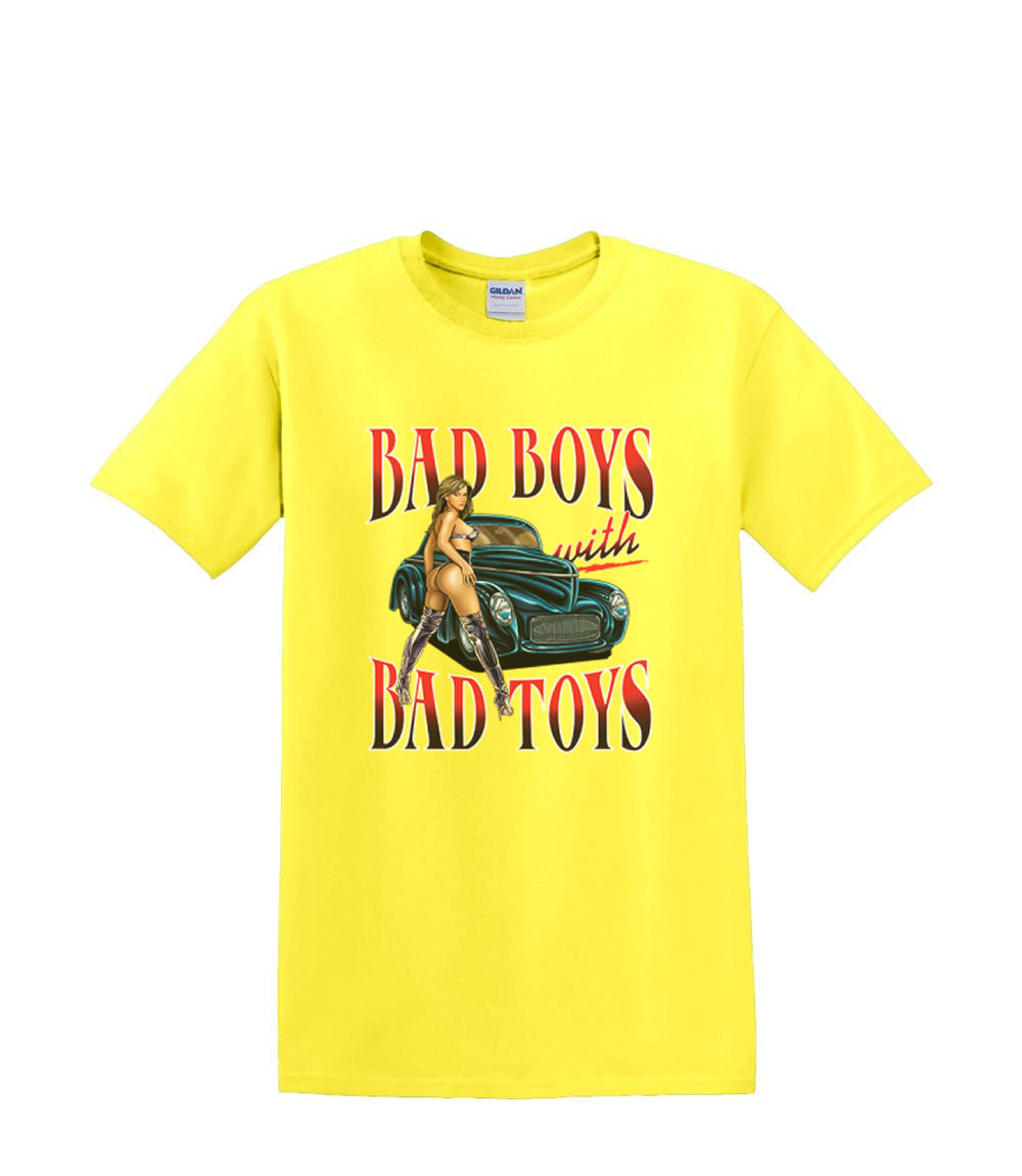 t-Shirt S to 2XL 3XL - BAD BOYS bad toys hotrod sled pinup fun adult - Picture 54 of 72