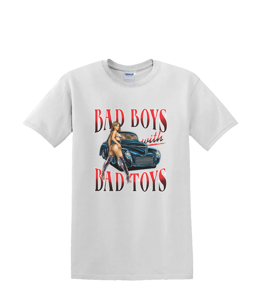 t-Shirt S to 2XL 3XL - BAD BOYS bad toys hotrod sled pinup fun adult - Picture 45 of 72