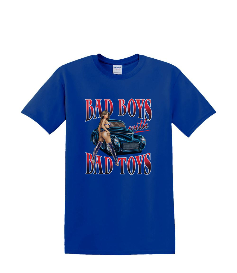 t-Shirt S to 2XL 3XL - BAD BOYS bad toys hotrod sled pinup fun adult - Picture 33 of 72