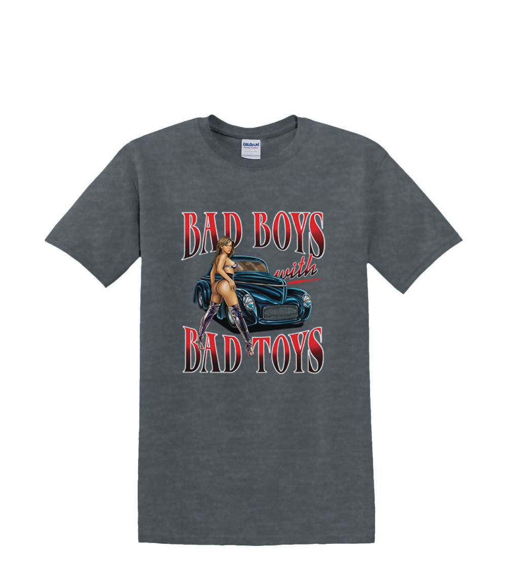 t-Shirt S to 2XL 3XL - BAD BOYS bad toys hotrod sled pinup fun adult - Picture 56 of 72