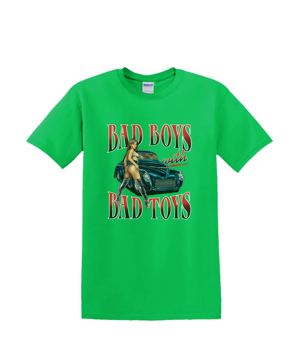 t-Shirt S to 2XL 3XL - BAD BOYS bad toys hotrod sled pinup fun adult - Picture 20 of 72