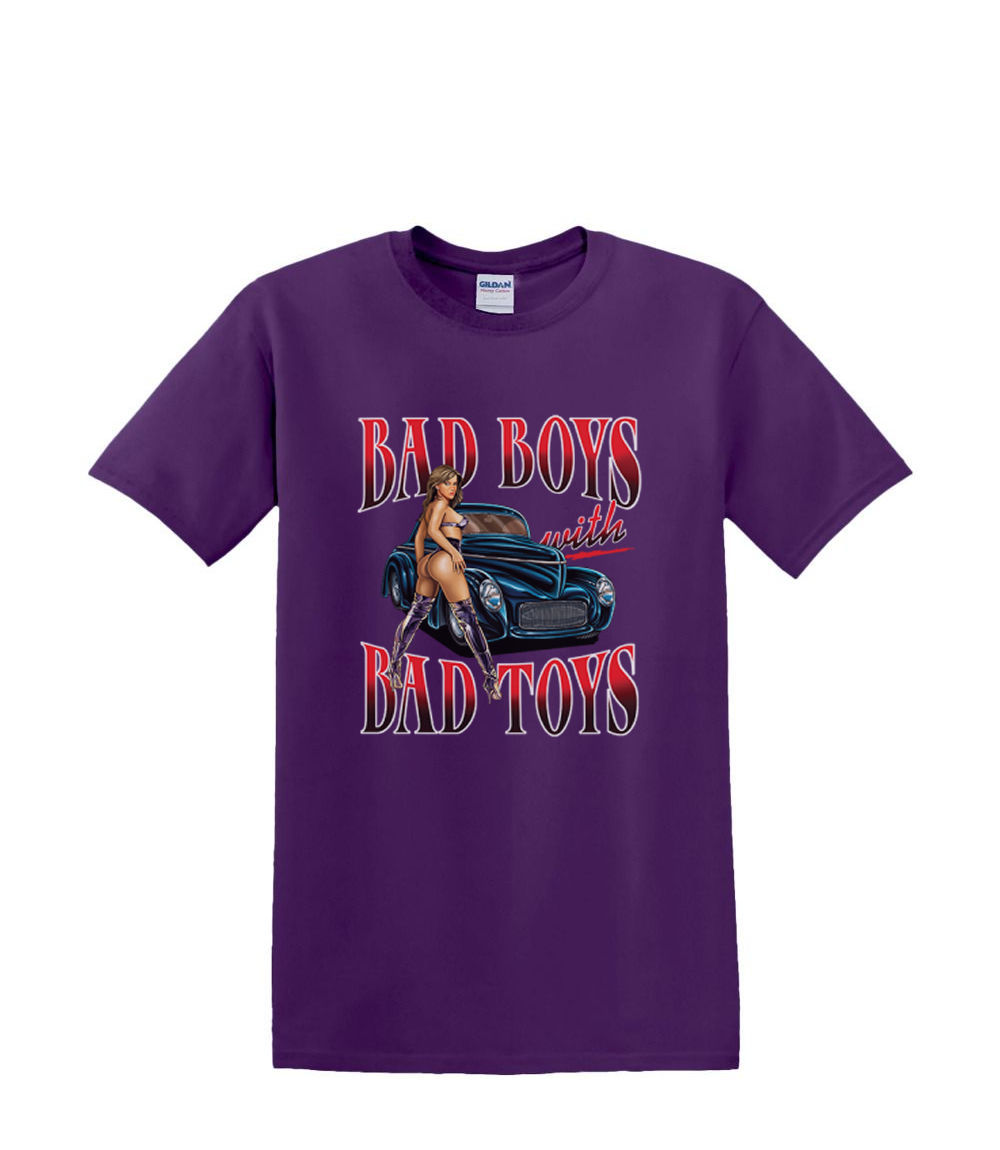 t-Shirt S to 2XL 3XL - BAD BOYS bad toys hotrod sled pinup fun adult - Picture 26 of 72
