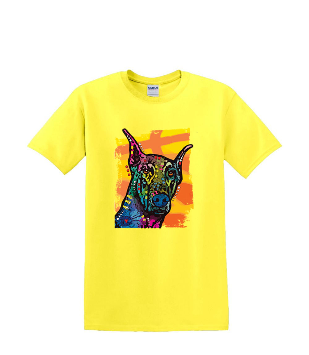 T-Shirt S bis 2XL 3XL - BUNTER DOBERMANN - Neon Hund Haustier - Spaß Humor Erwachsene - Bild 53 von 72