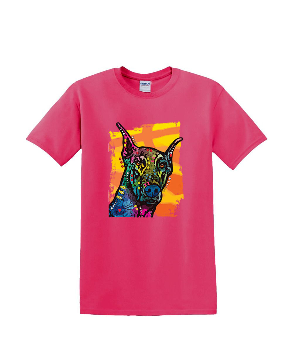 T-Shirt S bis 2XL 3XL - BUNTER DOBERMANN - Neon Hund Haustier - Spaß Humor Erwachsene - Bild 63 von 72