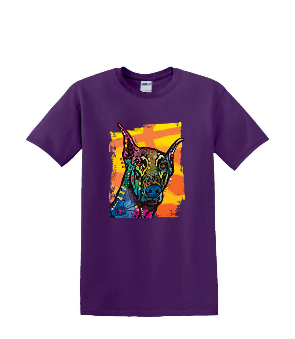 T-Shirt S bis 2XL 3XL - BUNTER DOBERMANN - Neon Hund Haustier - Spaß Humor Erwachsene - Bild 25 von 72