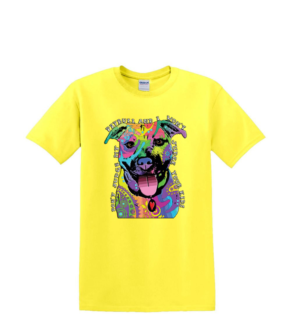 S to 2XL 3XL - PUFF - don't JUDGE me puppy pitbull - dog pet neon adult - Picture 49 of 72