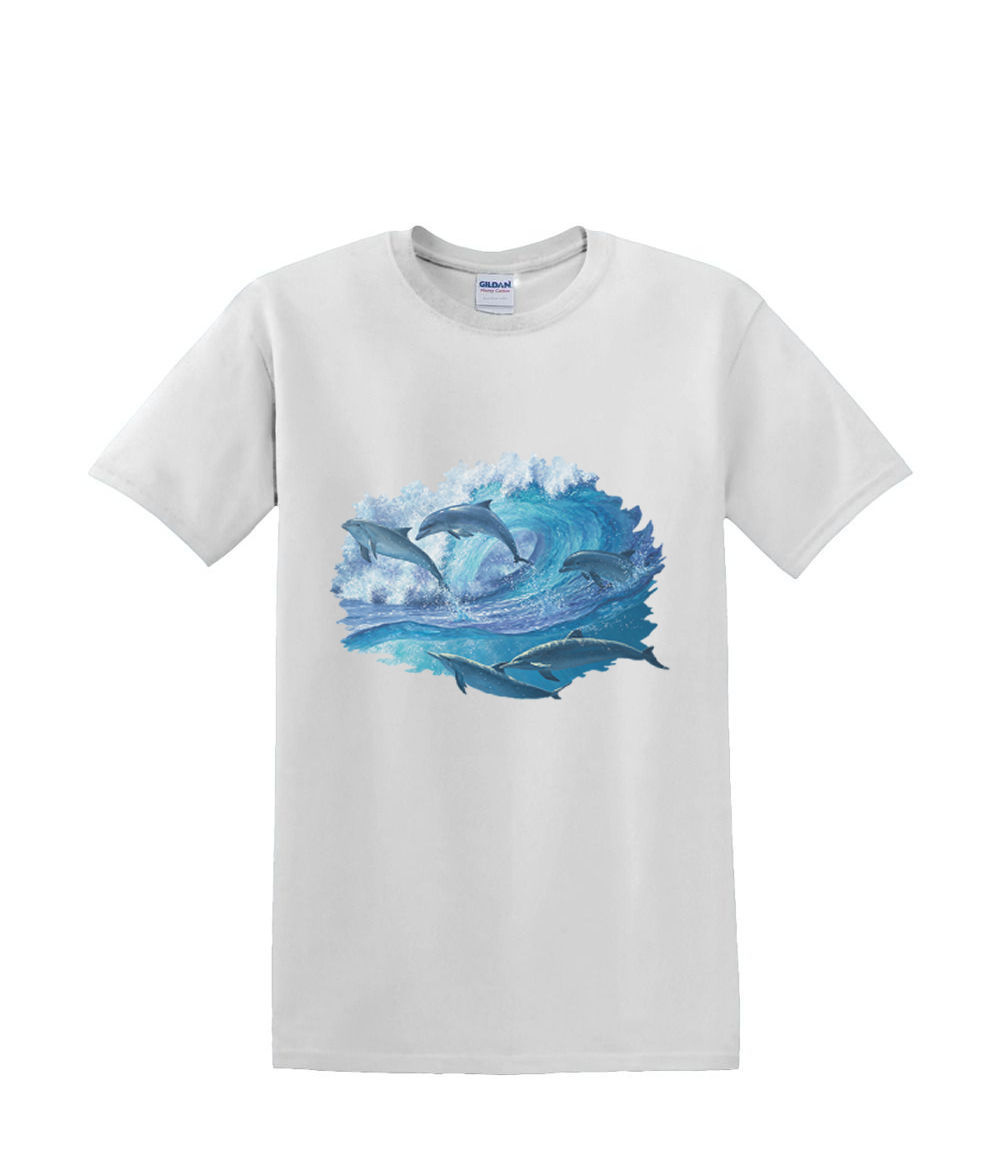 t-Shirt S to 2XL 3XL - DOLPHIN keep on SWIMMING beach waves fun adult - Picture 47 of 72