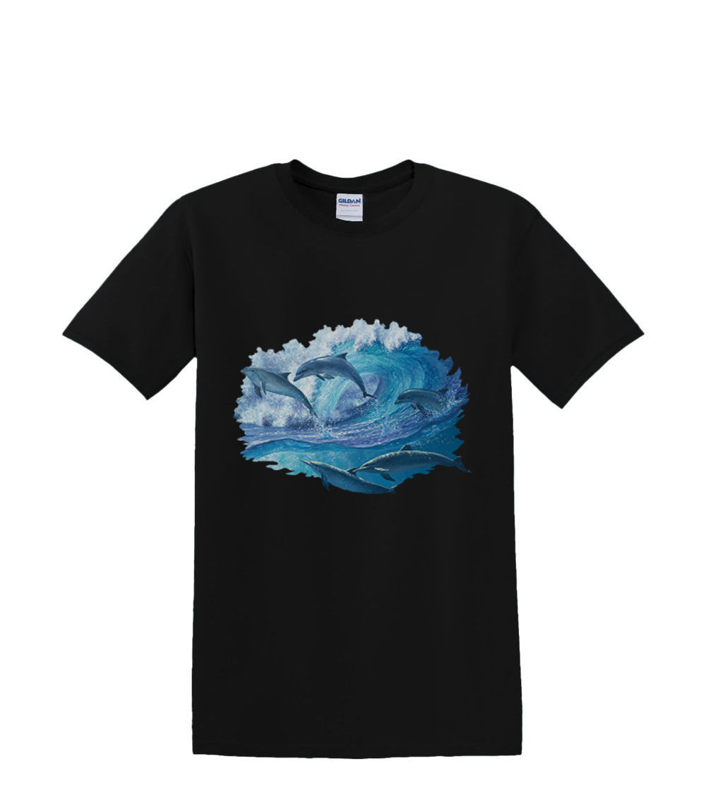 t-Shirt S to 2XL 3XL - DOLPHIN keep on SWIMMING beach waves fun adult - Picture 18 of 72