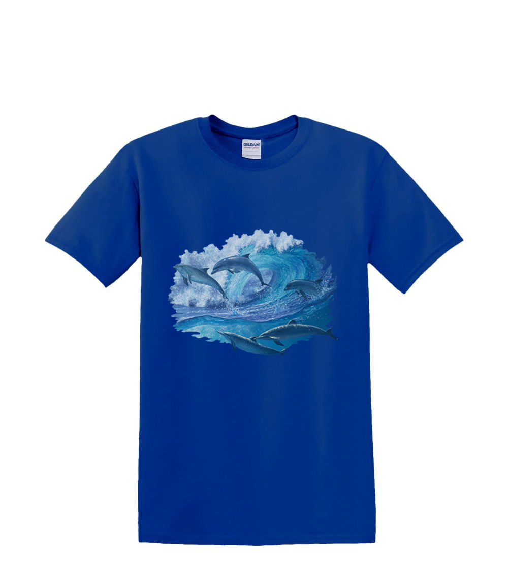 t-Shirt S to 2XL 3XL - DOLPHIN keep on SWIMMING beach waves fun adult - Picture 36 of 72
