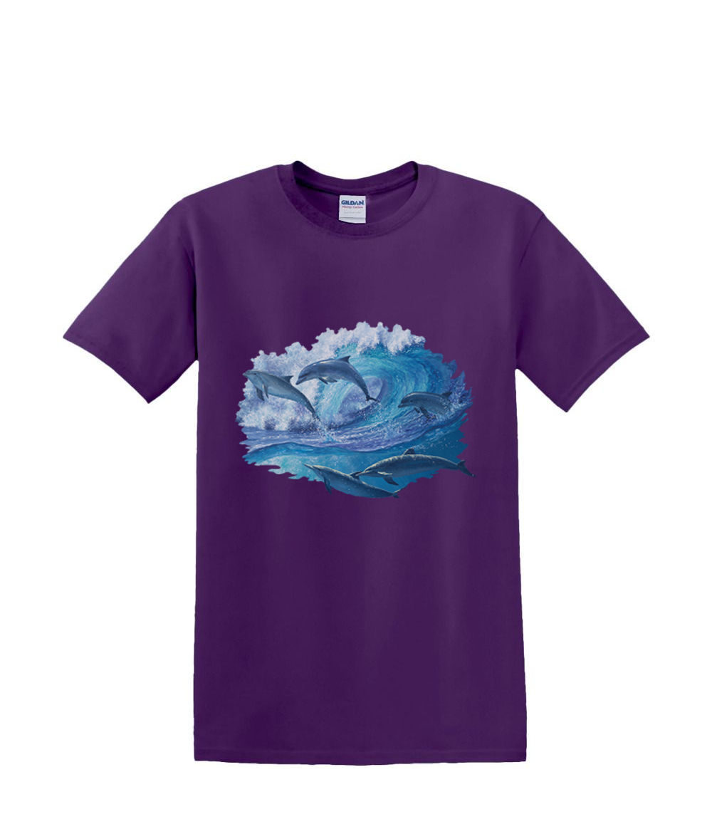 t-Shirt S to 2XL 3XL - DOLPHIN keep on SWIMMING beach waves fun adult - Picture 26 of 72