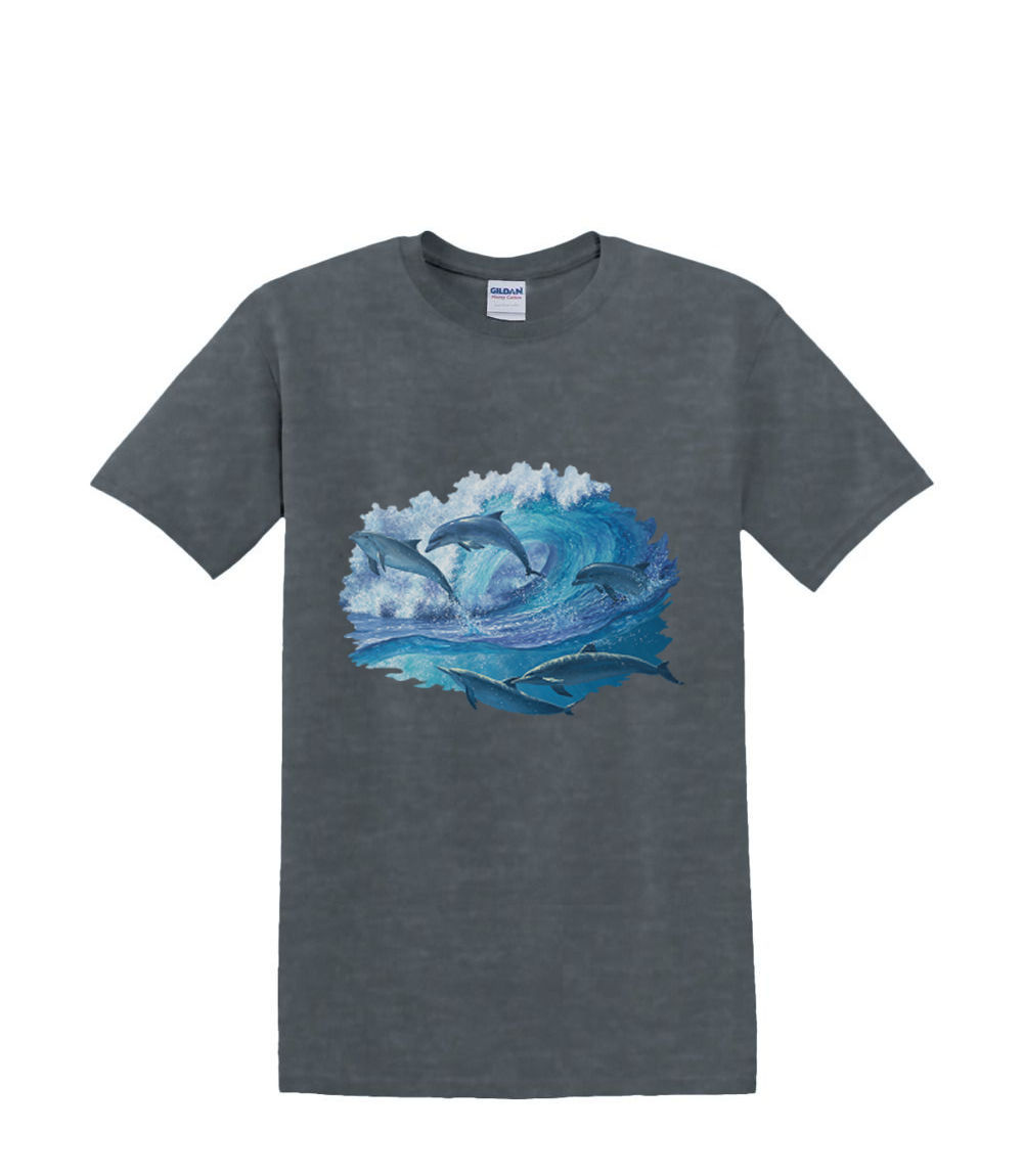 t-Shirt S to 2XL 3XL - DOLPHIN keep on SWIMMING beach waves fun adult - Picture 58 of 72