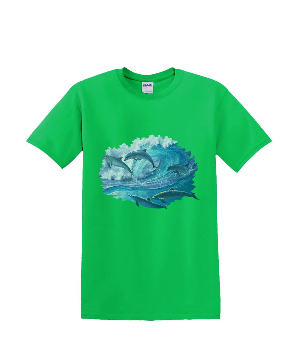 t-Shirt S to 2XL 3XL - DOLPHIN keep on SWIMMING beach waves fun adult - Picture 22 of 72