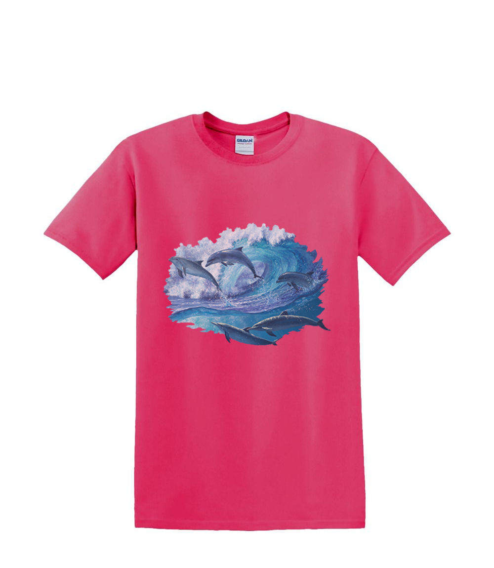 t-Shirt S to 2XL 3XL - DOLPHIN keep on SWIMMING beach waves fun adult - Picture 64 of 72
