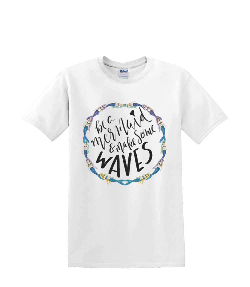 T-Shirt klein bis 3xL be a MERMAID MAKE WAVES Sealife Strand Maritim Fun Erwachsene - Bild 9 von 36