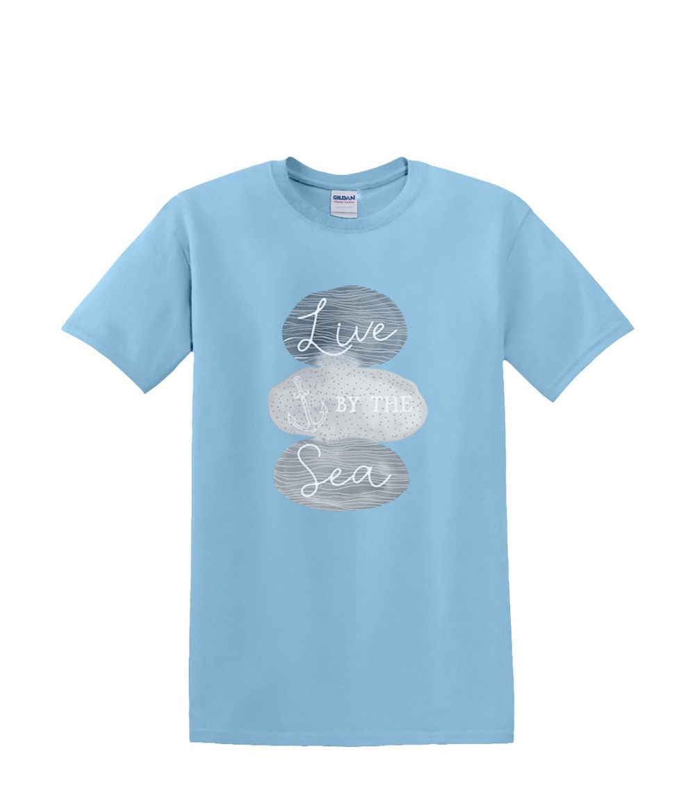 T-shirt small to 3xL - LIVE by the SEA sealife beach nautical fun- adult - Picture 17 of 36