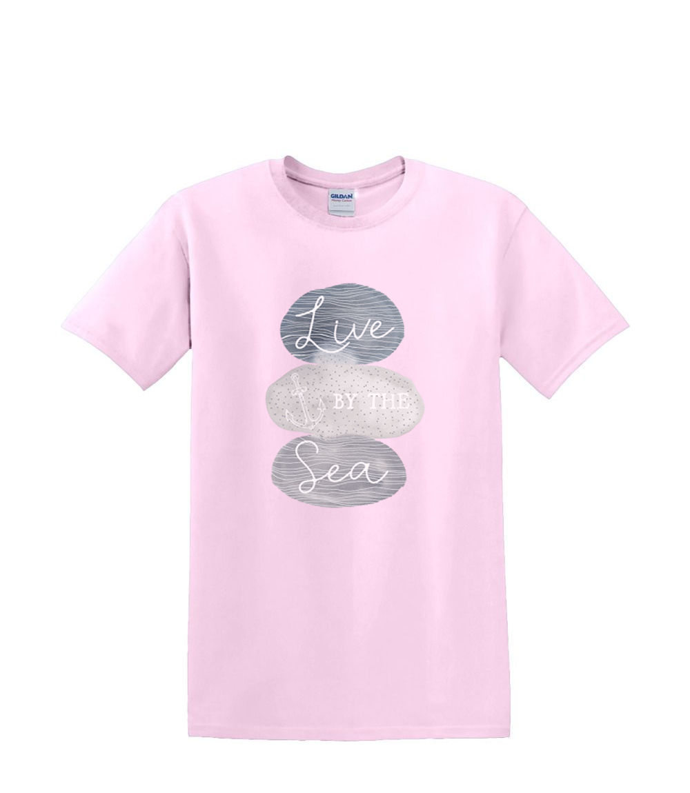 T-shirt small to 3xL - LIVE by the SEA sealife beach nautical fun- adult - Picture 32 of 36