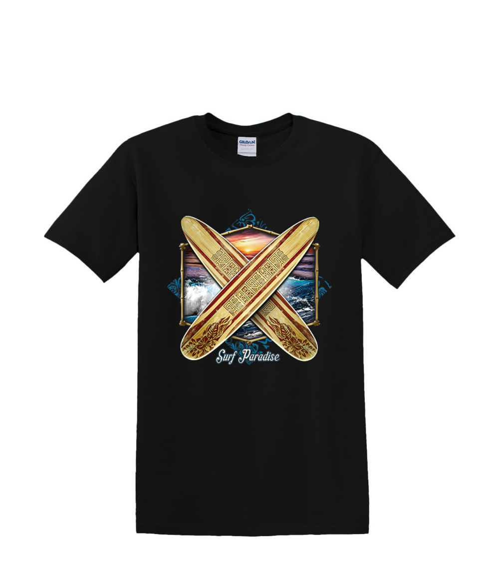 T-Shirt S to 2XL 3XL - SURF PARADISE beach boards resort waves fun adult - Picture 17 of 72