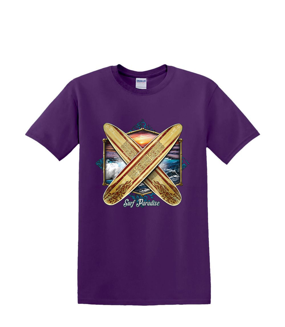 T-Shirt S to 2XL 3XL - SURF PARADISE beach boards resort waves fun adult - Picture 29 of 72