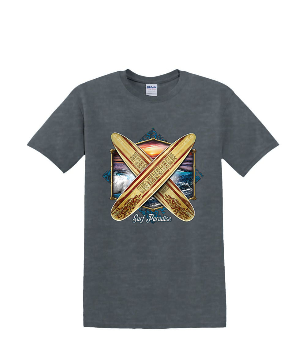 T-Shirt S to 2XL 3XL - SURF PARADISE beach boards resort waves fun adult - Picture 60 of 72