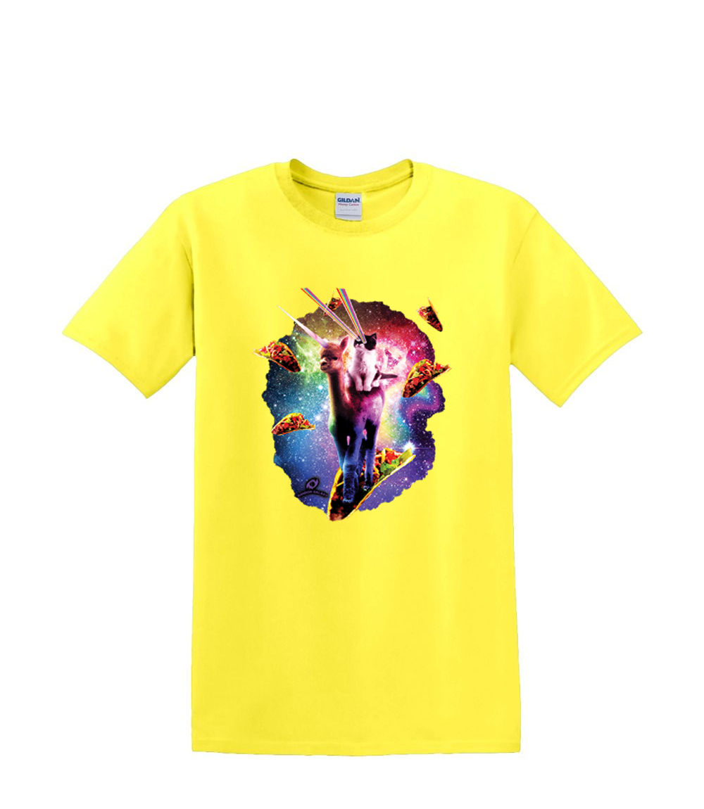 T-Shirt S to 2XL 3XL - COSMIC pizza alpaca unicorn CAT SPACE animal fun adult - Picture 53 of 72