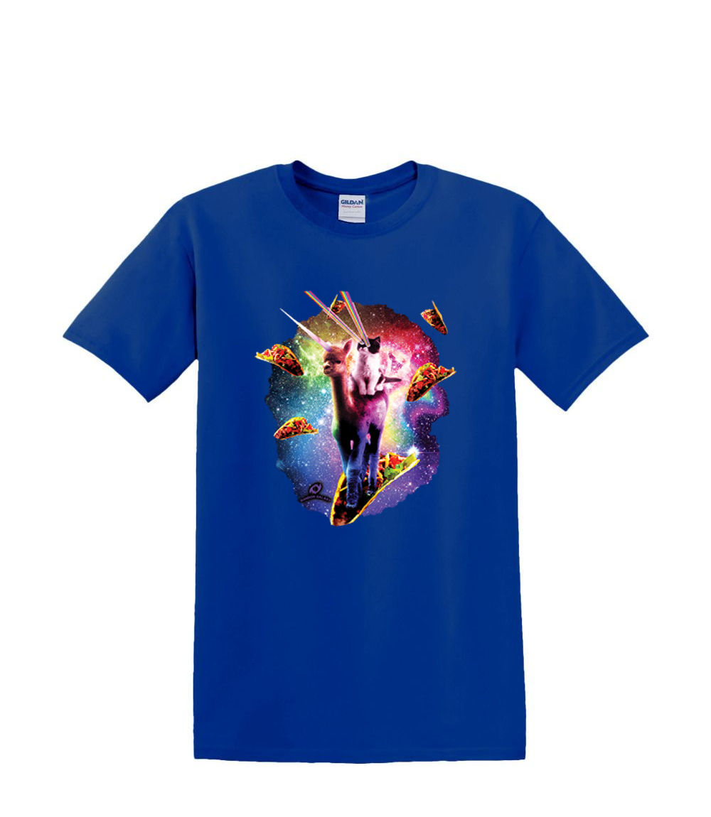 T-Shirt S to 2XL 3XL - COSMIC pizza alpaca unicorn CAT SPACE animal fun adult - Picture 33 of 72
