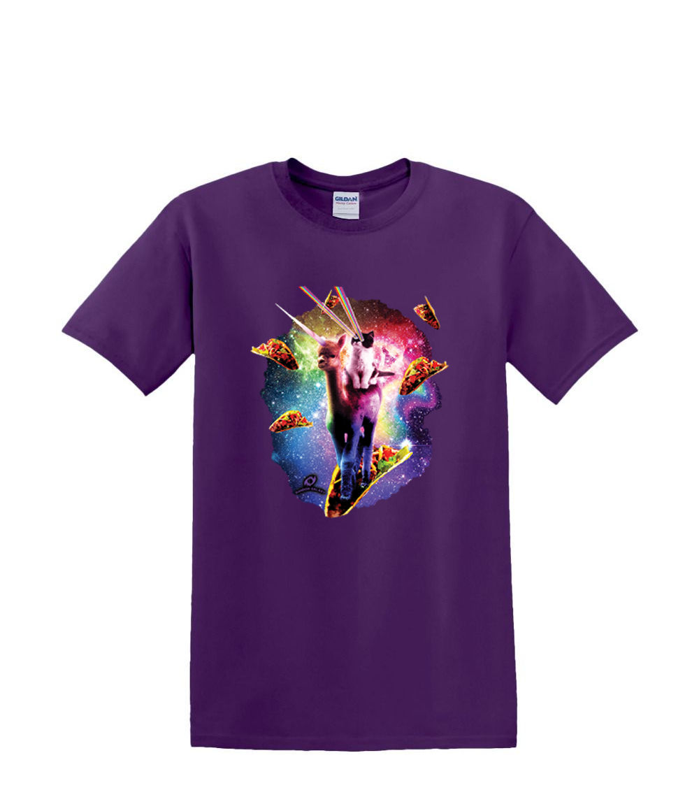 T-Shirt S to 2XL 3XL - COSMIC pizza alpaca unicorn CAT SPACE animal fun adult - Picture 26 of 72