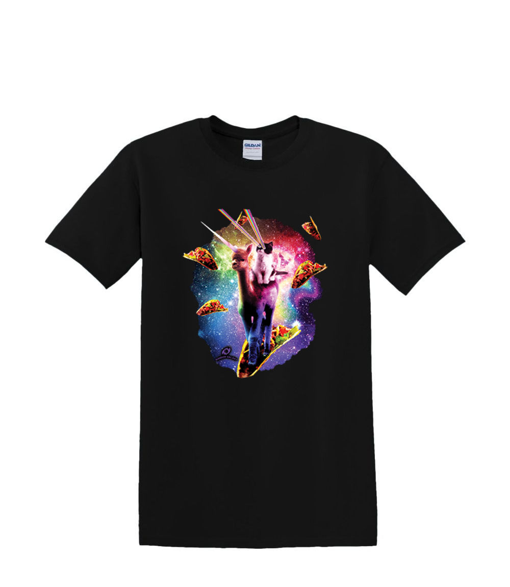 T-Shirt S to 2XL 3XL - COSMIC pizza alpaca unicorn CAT SPACE animal fun adult - Picture 13 of 72