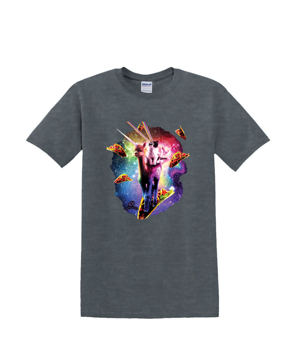 T-Shirt S to 2XL 3XL - COSMIC pizza alpaca unicorn CAT SPACE animal fun adult - Picture 55 of 72