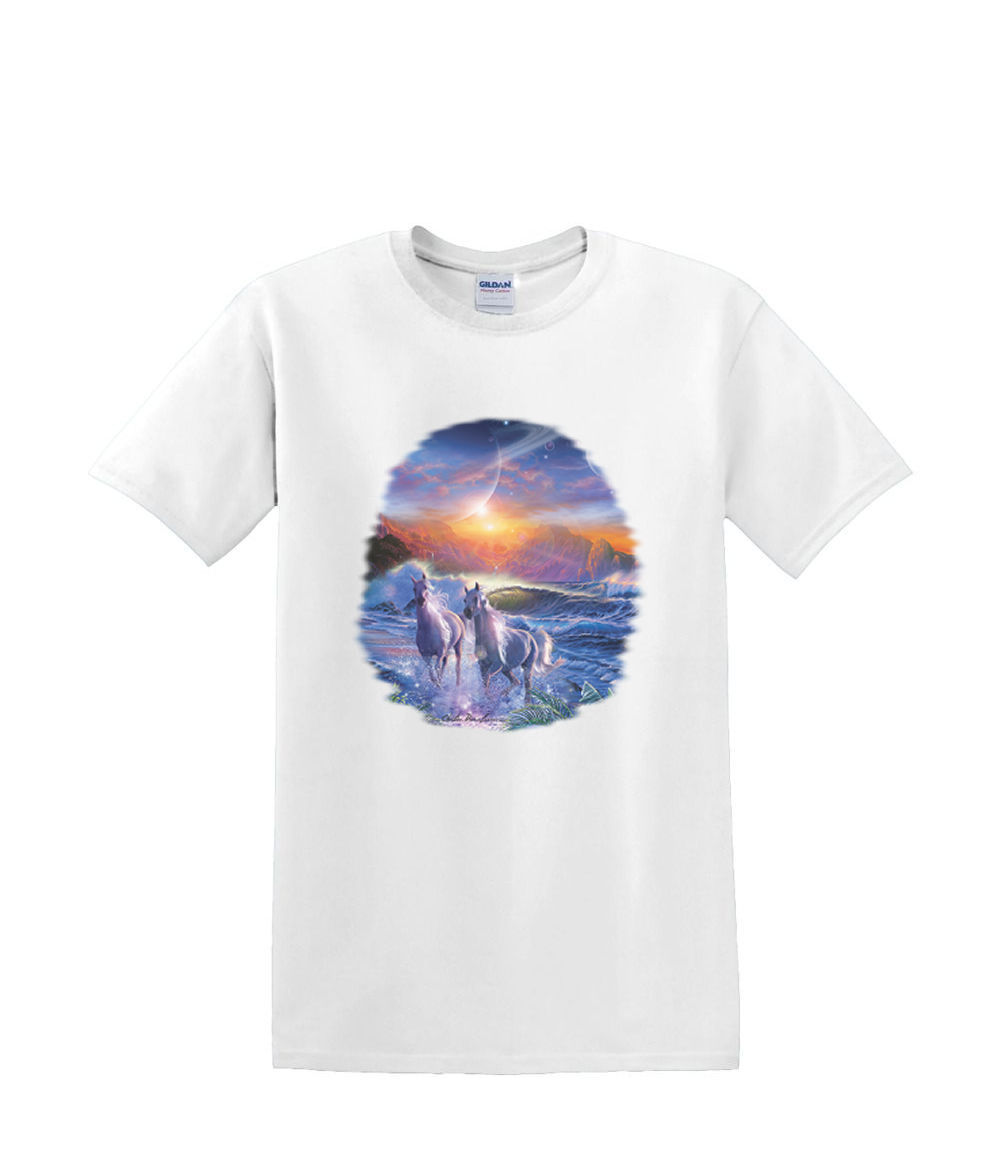 T-shirt small to 3xL COSMIC SERINITY horse sealife resort beach nautical fun