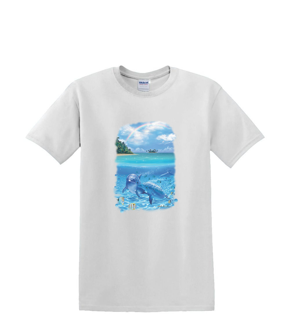 T-shirt small to 3xL - DOLPHIN HEAVENLY days sealife resort beach nautical fun - Picture 29 of 36